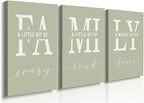 GUBIYU Farmhouse Family Wall Art Set of 3, Home Love Framed Canvas Prints by GUBIYU