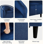 Yaheetech Small 25.5in Wide Velvet Barrel Accent Chair Bedroom, Navy Blue - Image 5