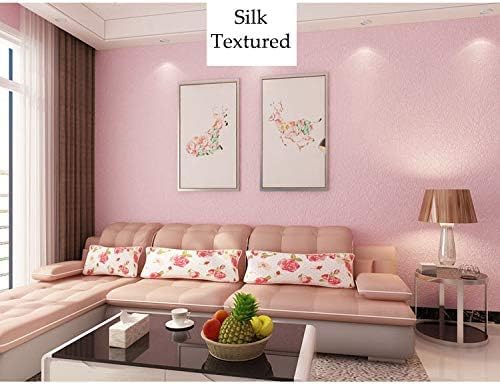 Cohoo Home Silk Pink Wallpaper Peel and Stick Contact Paper Pink Textured Silk - Image 7