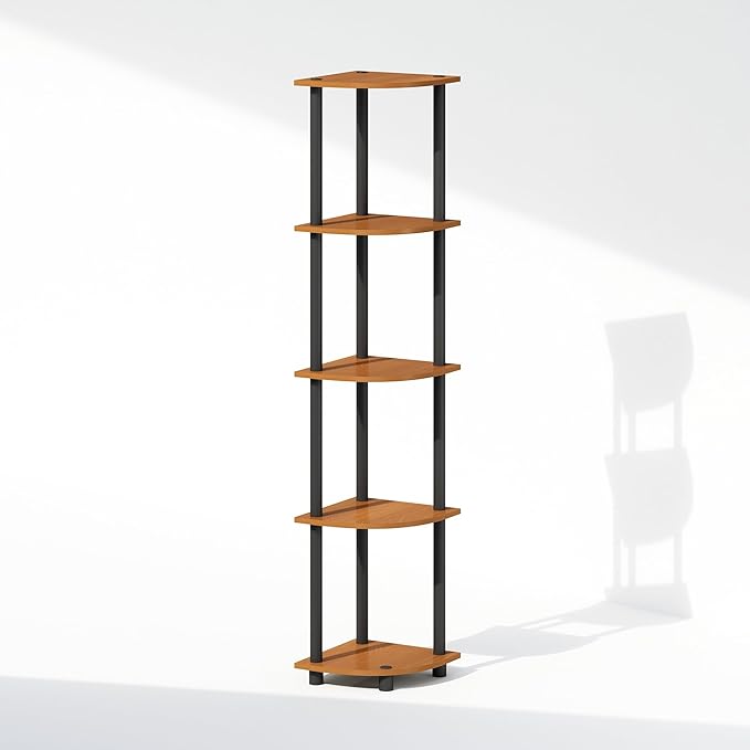 Furinno Turn-N-Tube Storage Shelves, 5-Tier Book Shelf, Corner Shelf, Toolless - Image 5
