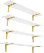 DINZI LVJ Long Wall Shelves, 47.3" Wall Mounted Shelves Set of 4, Large by DINZILVJ