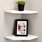 WELLAND 12-Inch Floating Corner Shelves Set of 2, Wall Mounted Storage Shelf by WELLAND