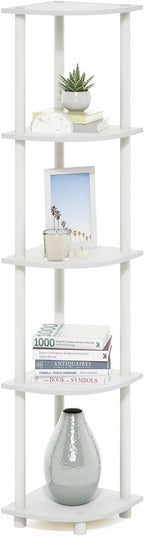 Furinno Turn-N-Tube Corner Shelf, 5-Tier Corner Bookshelf, Open Storage Shelves by Furinno-FitsYourSpaceFitsYourBudget