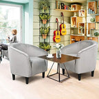 Yaheetech Small 25.5in Wide Velvet Barrel Accent Chair for Bedroom, Gray - Image 5