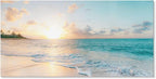 Goldfoilart Large Beach Sunset Canvas Wall Art by Goldfoilart