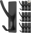 pickpiff 10 Pack Matt Black Self Adhesive Coat Hooks by pickpiff