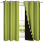 NICETOWN 100% Blackout Lined Curtains, Fresh Green, 1 Pair, 2 Thick Layers - Image 2