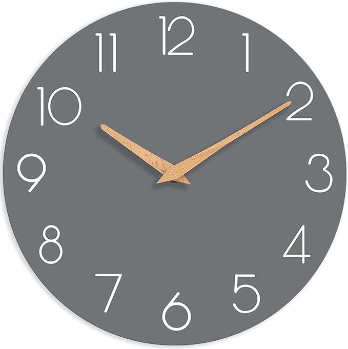 cicininc Wall Clock, 16 Inch Wooden Battery Operated Wall Clocks Silent by CICININCOfficial