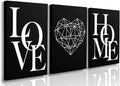 GUBIYU Love Home Wall Decor Black and White Farmhouse Modern Art by GUBIYU