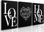 GUBIYU Love Home Wall Decor Black and White Farmhouse Modern Art by GUBIYU