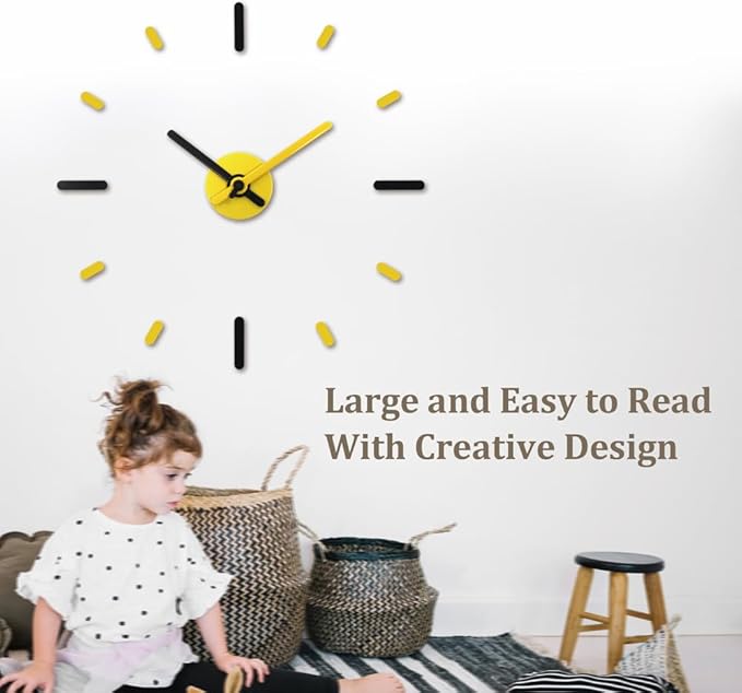 Presentime & Co Large Frameless DIY Wall Clock - Image 4