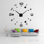 DIY 3D Wall Clock Large Frameless Watch Mirror Surface Wall Art Clock - Image 2