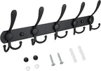 TICONN Wall Mounted Coat Rack, Five Heavy Duty Tri Hooks All Metal Construction by TICONN