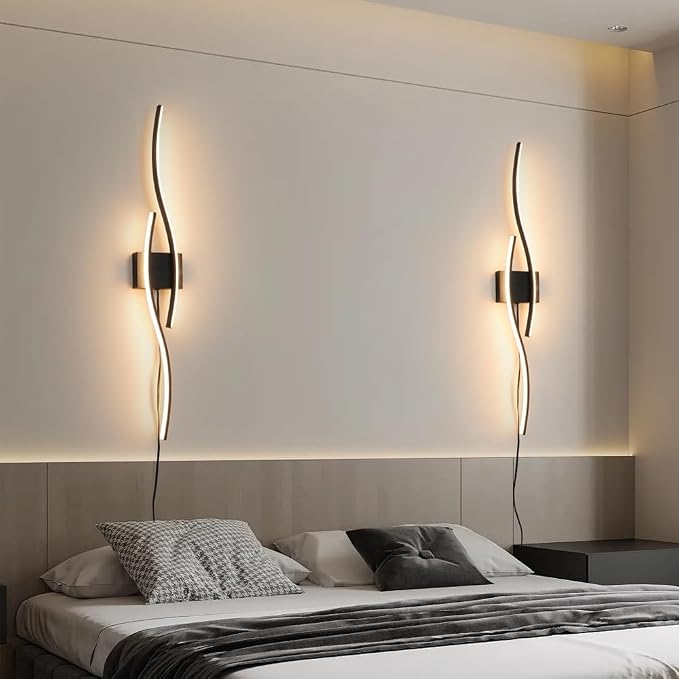 Daunton Modern Plug in Wall Sconces Set of Two, RC Dimmable LED Plug in Wall - Image 8