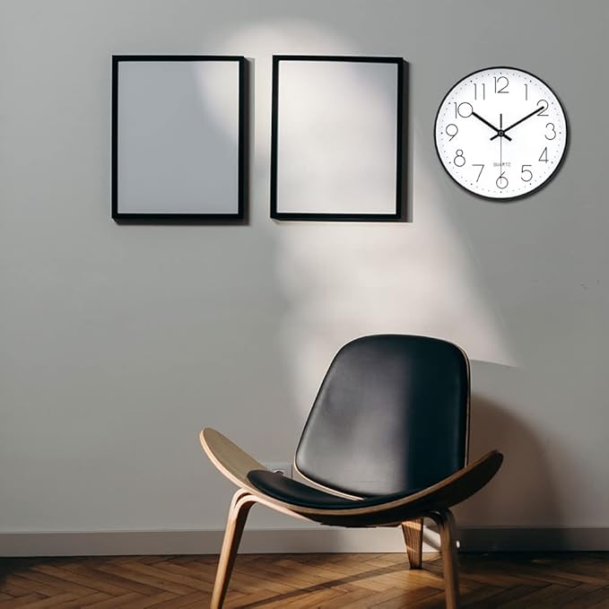 jomparis 10 Inch Black Wall Clock Battery Operated Silent & Non-Ticking Wall - Image 5