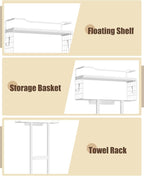 Aetyord Towel Racks for Bathroom 31inch Wall Mounted Towel Rack, Floating Shelf - Image 2