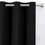 LEMOMO Blackout Curtains 66 x 54 Inch Long Black Curtains Set of 2 Panels Room - Image 6