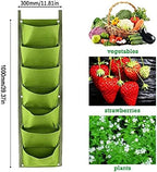LITLANDSTAR Hanging Planter Bags, 2 Pack 7 Pocket Hanging Vertical Wall Planter - Image 3
