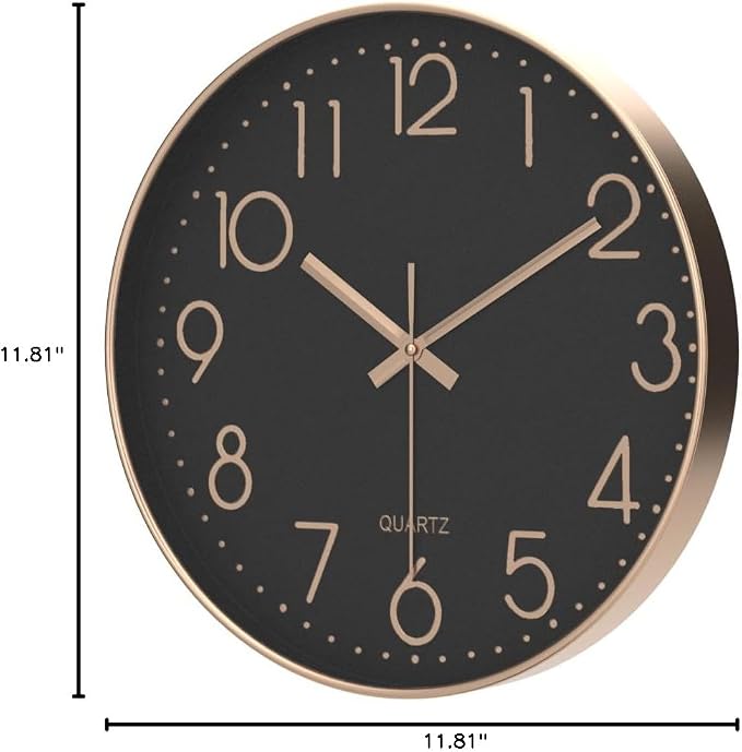 Silent Wall Clock 12 Inch Non-Ticking Wall Clocks Battery Operated - Image 10