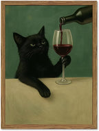 Funny Black Cat Wall Art Moody Black Cat by WARTHZwallart