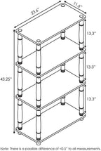 Furinno Turn-N-Tube 4-Tier Multipurpose Shelf Display Rack, Classic Tubes - Image 3
