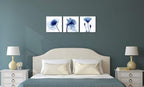 Wieco Art Blue Abstract Flowers 3 Panels Giclee Canvas Prints Wall Art Modern - Image 4