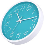 jomparis 12 Inch Silent Non-Ticking Battery Operated Round Turquoise Wall Clock - Image 4