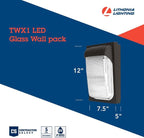 Lithonia Lighting 7.5" Mini LED Wall Pack Outdoor Light Fixture, Building Wall - Image 5