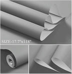 Dimoon 236''x17.7'' Grey Peel and Stick Wallpaper Contact Paper Modern Self - Image 4