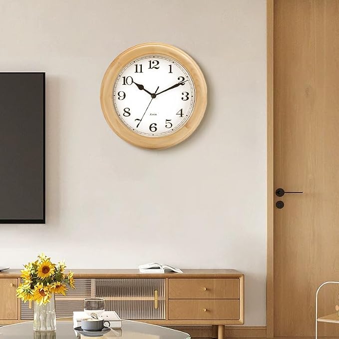 Kesin Wooden Wall Clocks 14 Inch Silent Wall Clock Large Decorative Battery - Image 5