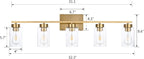 5 Light Bathroom Vanity Light Fixtures, Brushed Brass Modern Wall Lights - Image 3