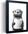Framed Animal Bathroom Wall Art, Funny Bathroom Wall Decor, Toilet Paper in by Melpa+Art