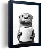 Funny Bathroom Wall Decor Framed Black and White Bathroom Wall Art Toilet Paper by Melpa+Art