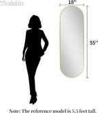 Oval Full Length Mirror, Ultra-Clear Explosion-Proof Dressing Mirror, Simple & - Image 2