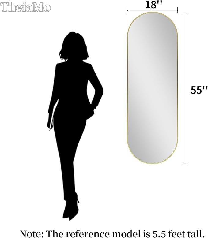 Oval Full Length Mirror, Ultra-Clear Explosion-Proof Dressing Mirror, Simple & - Image 2