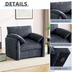 Howjoe Accent Chair for Living Room, Oversized Reading Armchair, Blue - Image 5