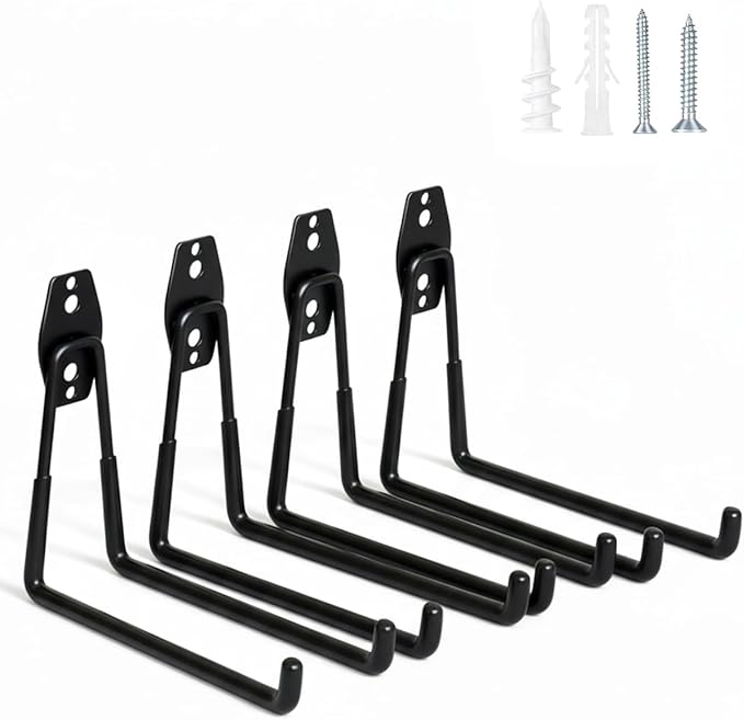 WMK 7.3'' Garage Hooks Heavy Duty 4 Pack, Wall Mount Utility Hooks by WMK