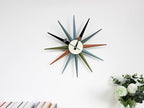 Mid Century Modern Wall Clock Large Silent Non Ticking 18 inch Solid Wood Retro - Image 9