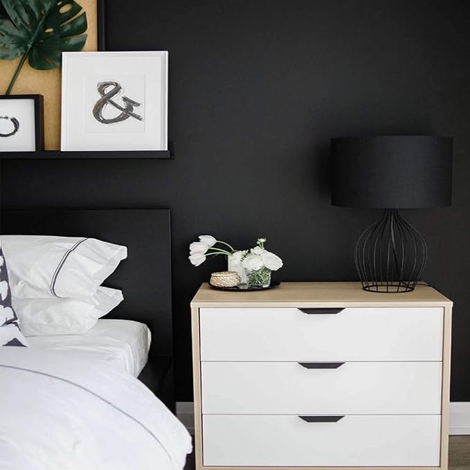 practicalWs 15.7" x 236.2" Black Wallpaper Self Adhesive and Removable Peel and - Image 4