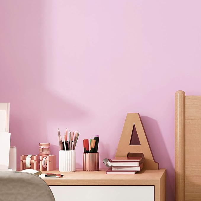 118"x17.7" Pink Peel and Stick Wallpaper Solid Color Contact Paper - Image 8