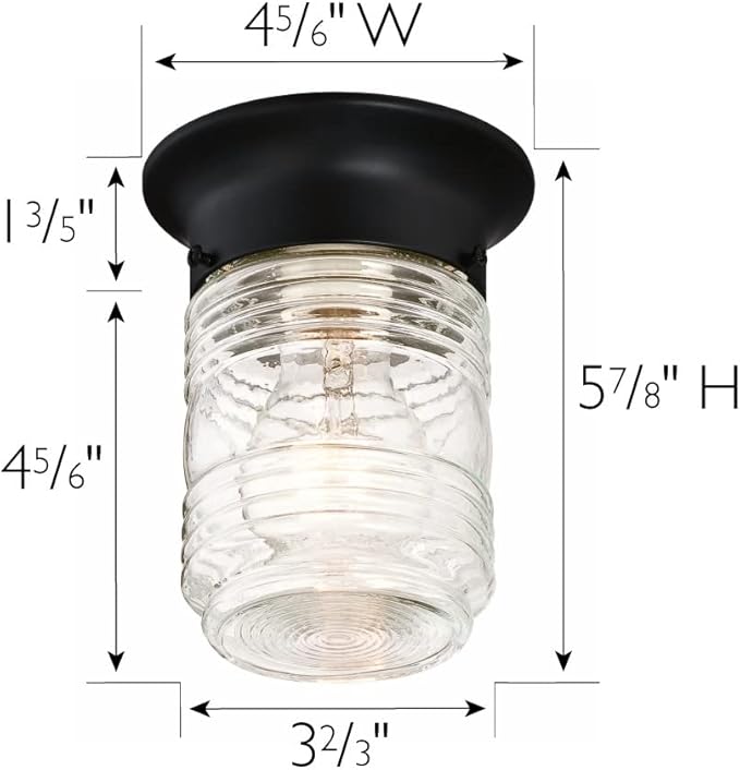Design House 2-Pack Jelly Jar 1-Light Indoor/Outdoor Flush Mount Ceiling Light - Image 2