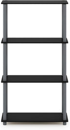 Furinno TURN-N-TUBE Storage Shelves, 4-Tier Toolless Book Shelf, Corner Shelf - Image 9