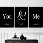 GUBIYU Set of 3 Framed Farmhouse You and Me Wall Art Above Bed Wall Decor - Image 4