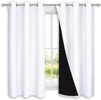 NICETOWN Pure White 100% Blackout Lined Curtains, 2 Thick Layers Completely by NICETOWN