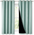 NICETOWN Aqua Blue 100% Blackout Lined Curtains, 2 Thick Layers Completely by NICETOWN