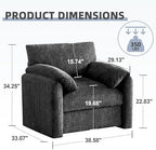 Howjoe Accent Chair for Living Room, Oversized Reading Armchair, Gray - Image 2