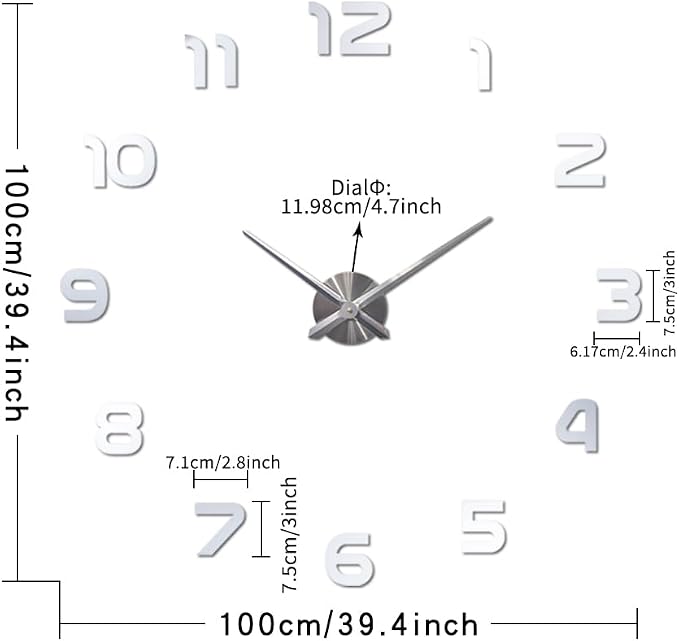 Extra Large Digital Wall Clock Decorative Battery Operated, Minimalist - Image 5