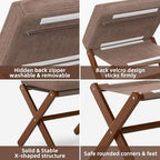 BAMBOOHOMIE Foldable Foot Stool Ottoman, Modern Foot Rest with Bamboo X Legs & Thick Foam Cushion, Folding Foot Stools Small Padded for Bedroom Living Room, Footstool for Chair Couch (Brown - Brown) - Image 5