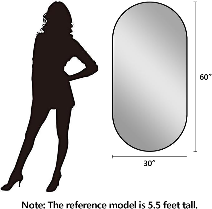 Oval Full Length Mirror, Ultra-Clear Explosion-Proof Dressing Mirror, Simple - Image 2