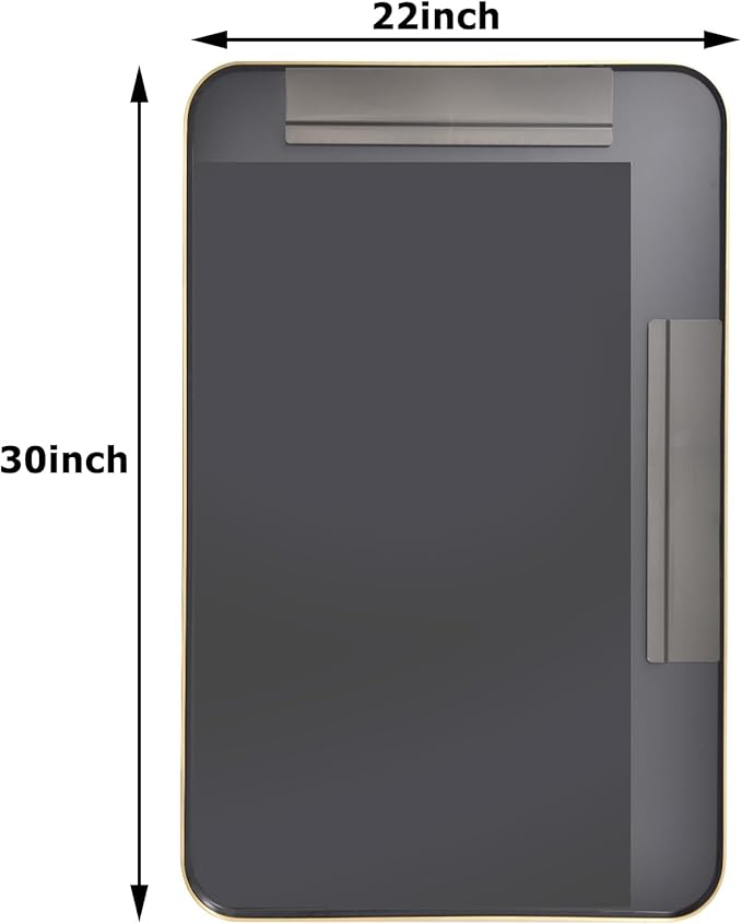 Easly 30 x 22 Inch Gold Bathroom Mirror - Image 7